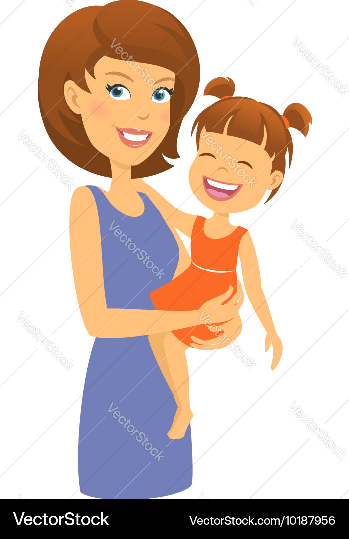 Mother with daughter mom and child Royalty Free Vector Image