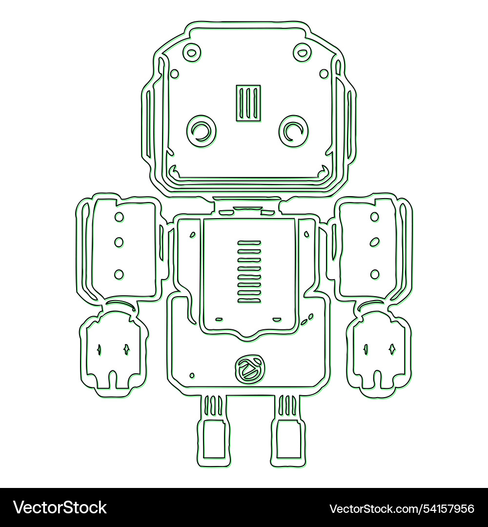 Roboter skizze grün Roboter skizze grün vektorbild