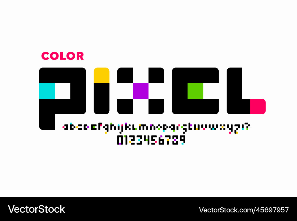 8-Bit Pixel Font Vector Image