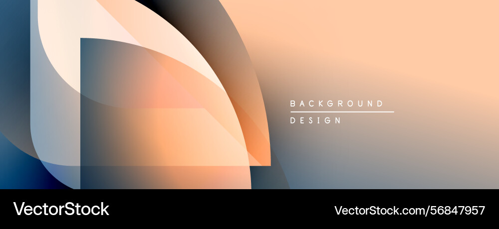 Abstract geometric shapes blend creating soft vector image