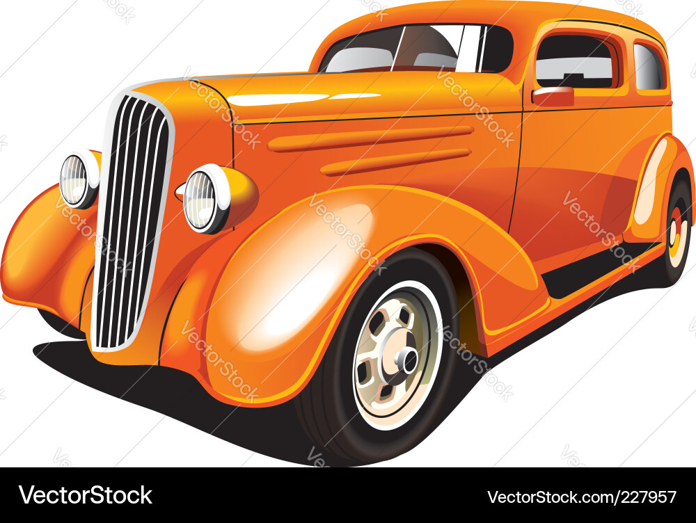 Classic Orange Hot Rod vector image