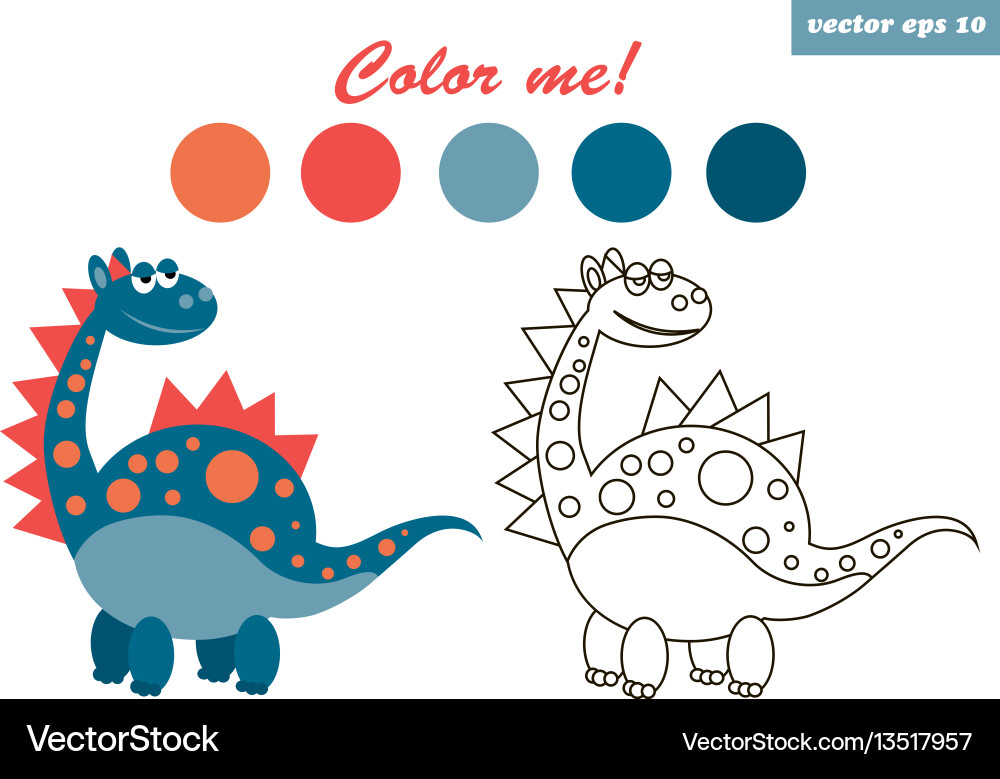 Dinosaur coloring Dinosaur coloring vector image