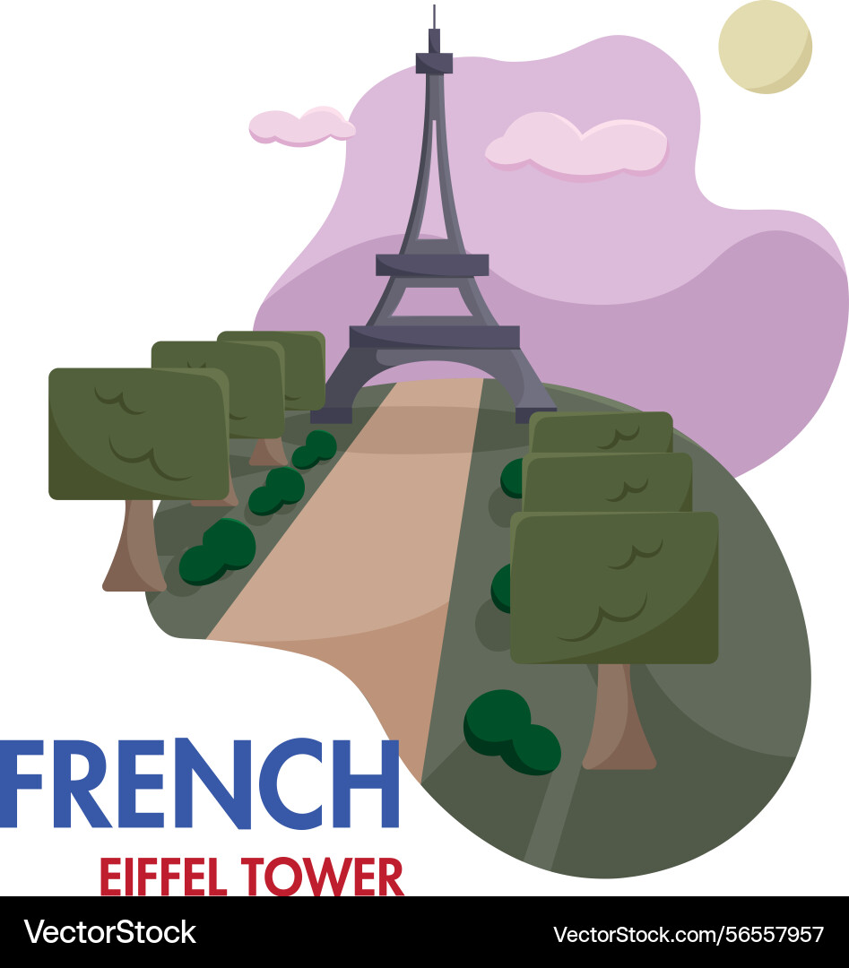 Eiffel tower scenic view Vector Image