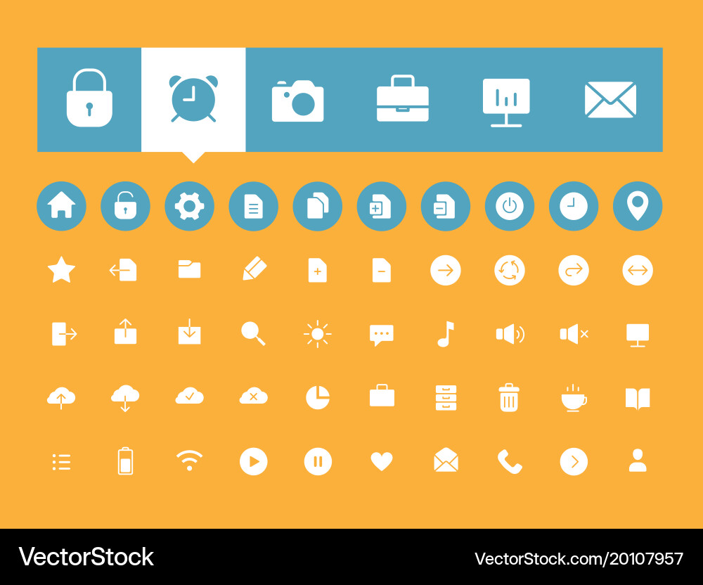 Flat user interface icons set vector image
