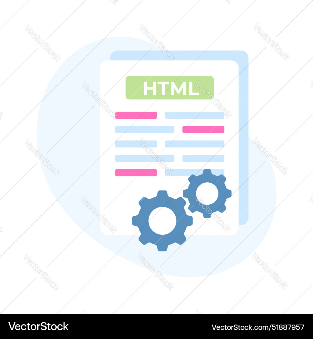 Get this amazing icon html file in modern style vector image