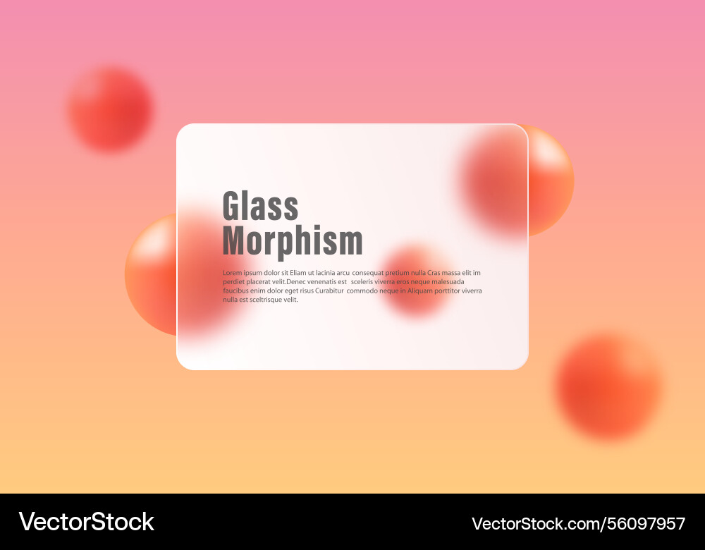 Glass background in morphism style website Glass background in morphism style website vector image
