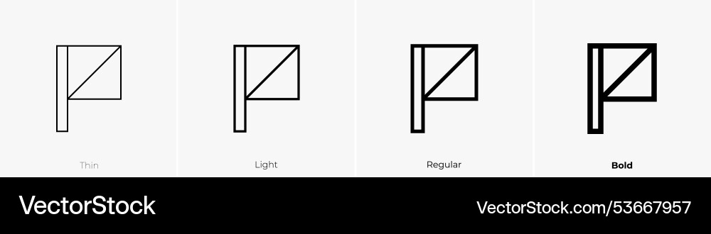 Semaphore icon thin light regular and bold style Vector Image