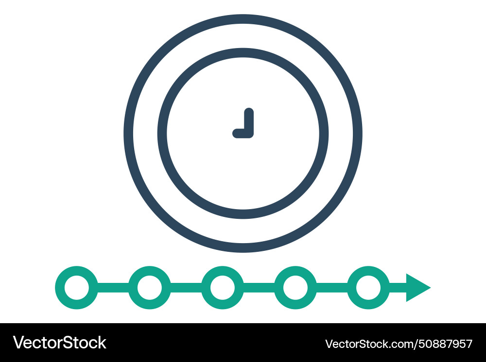 Timeline icon clock with arrow related Vector Image