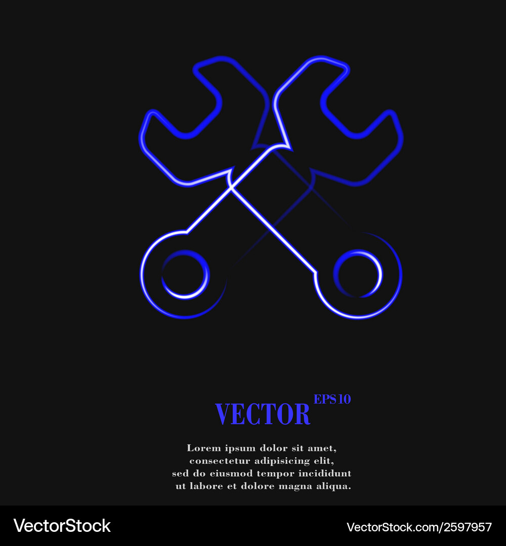 Wrench tool to work flat modern web button Vector Image