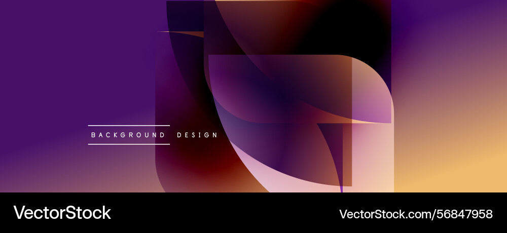 Abstract gradient shapes overlap creating dynamic vector image