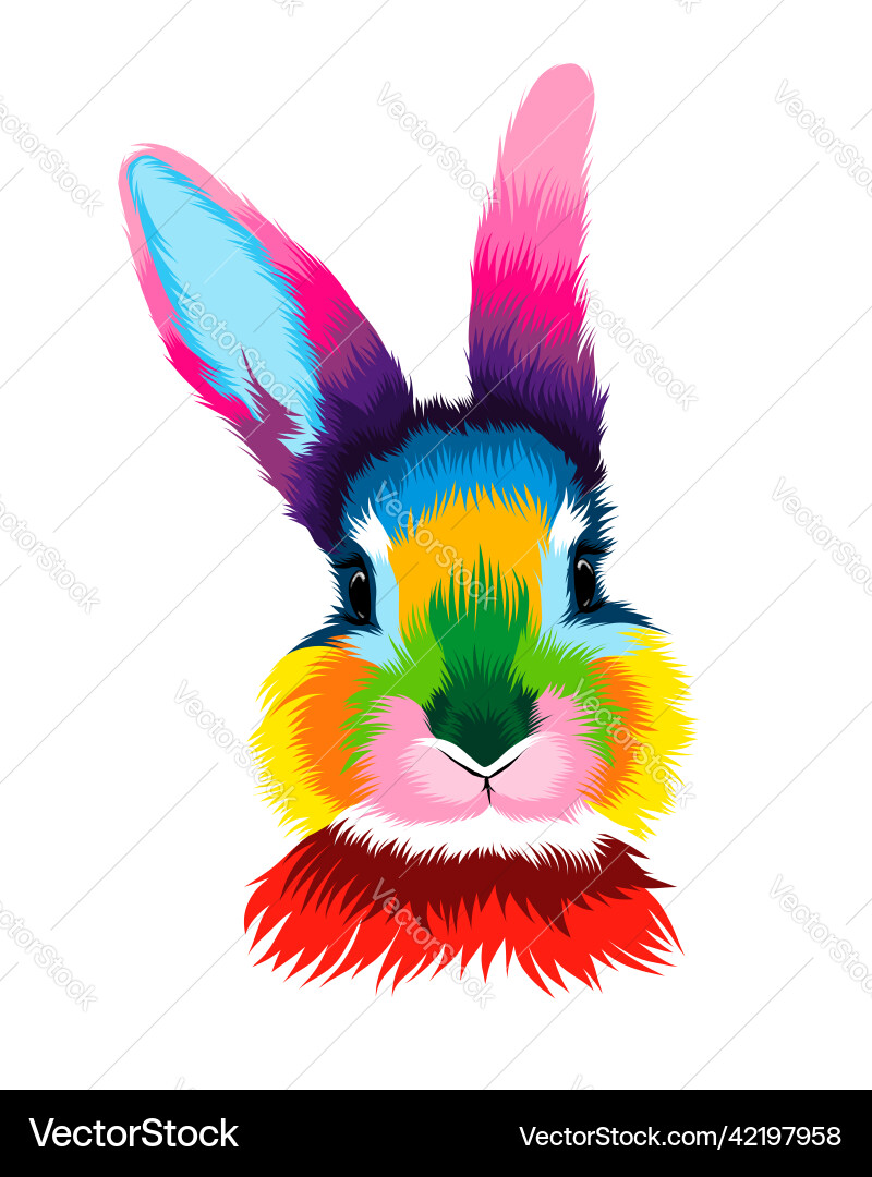 Abstract rabbit head portrait hare from Vector Image