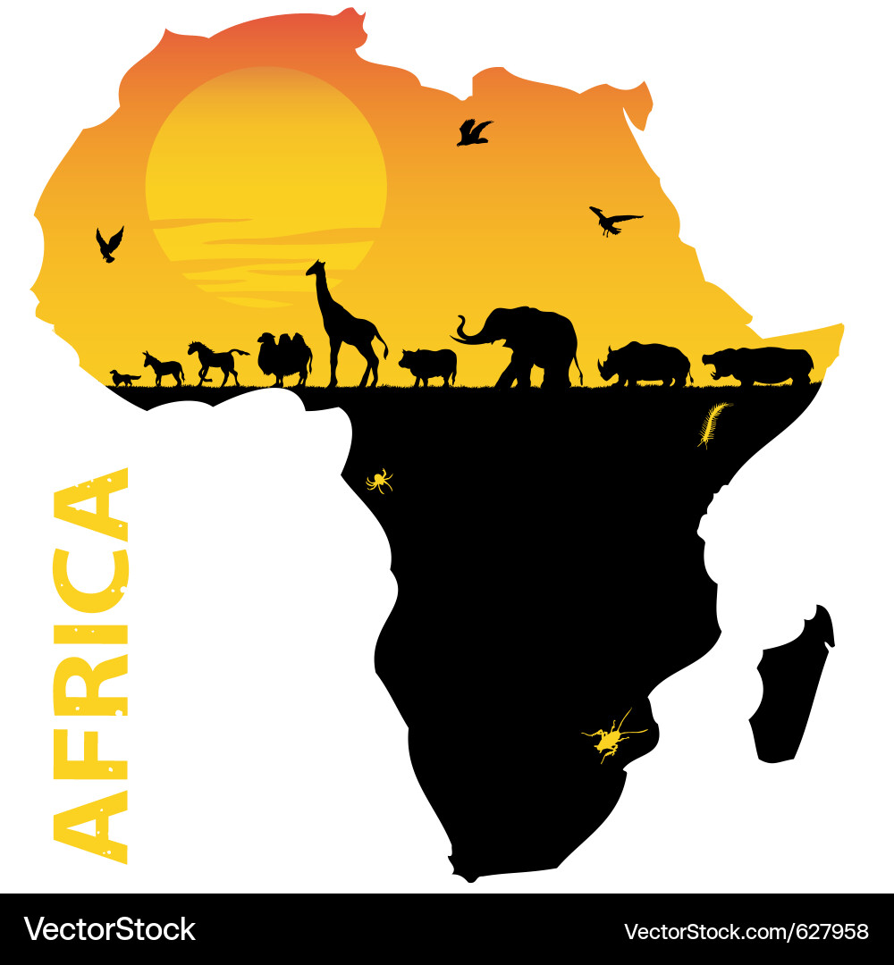 African Continent Map Vector Image
