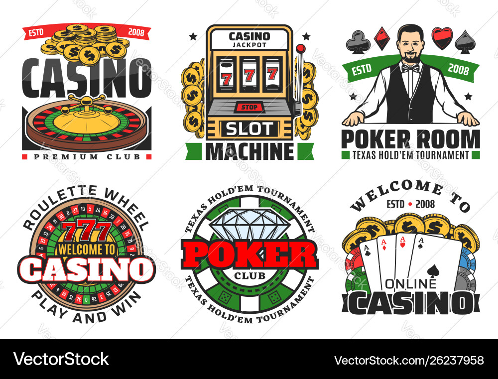 Casino Glücksspiel Spiele Roulette Poker Karten Würfel Casino Glücksspiel Spiele Roulette Poker Karten Würfel vektorbild