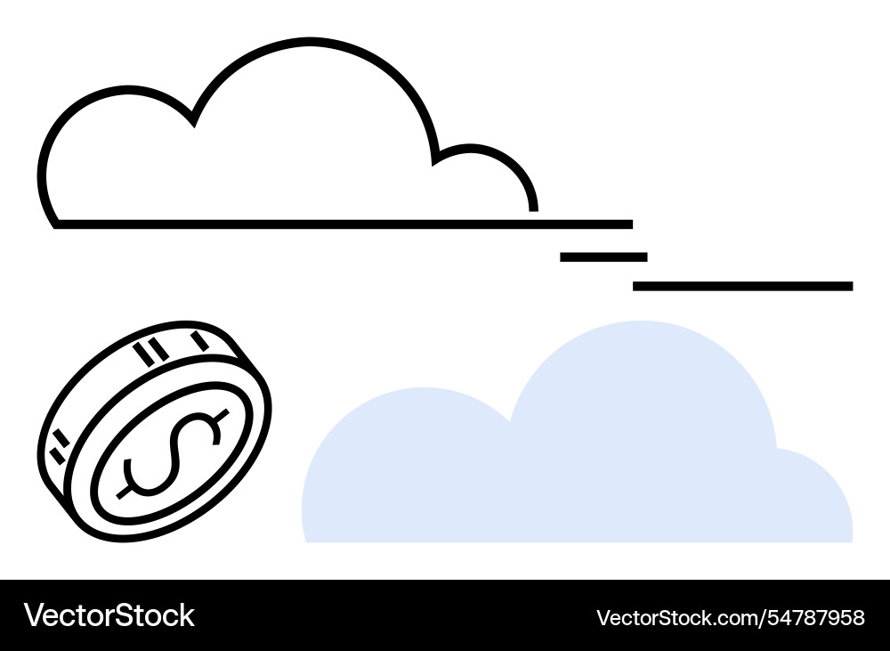 Cloud computing and financial technology concepts Cloud computing and financial technology concepts Vector Image