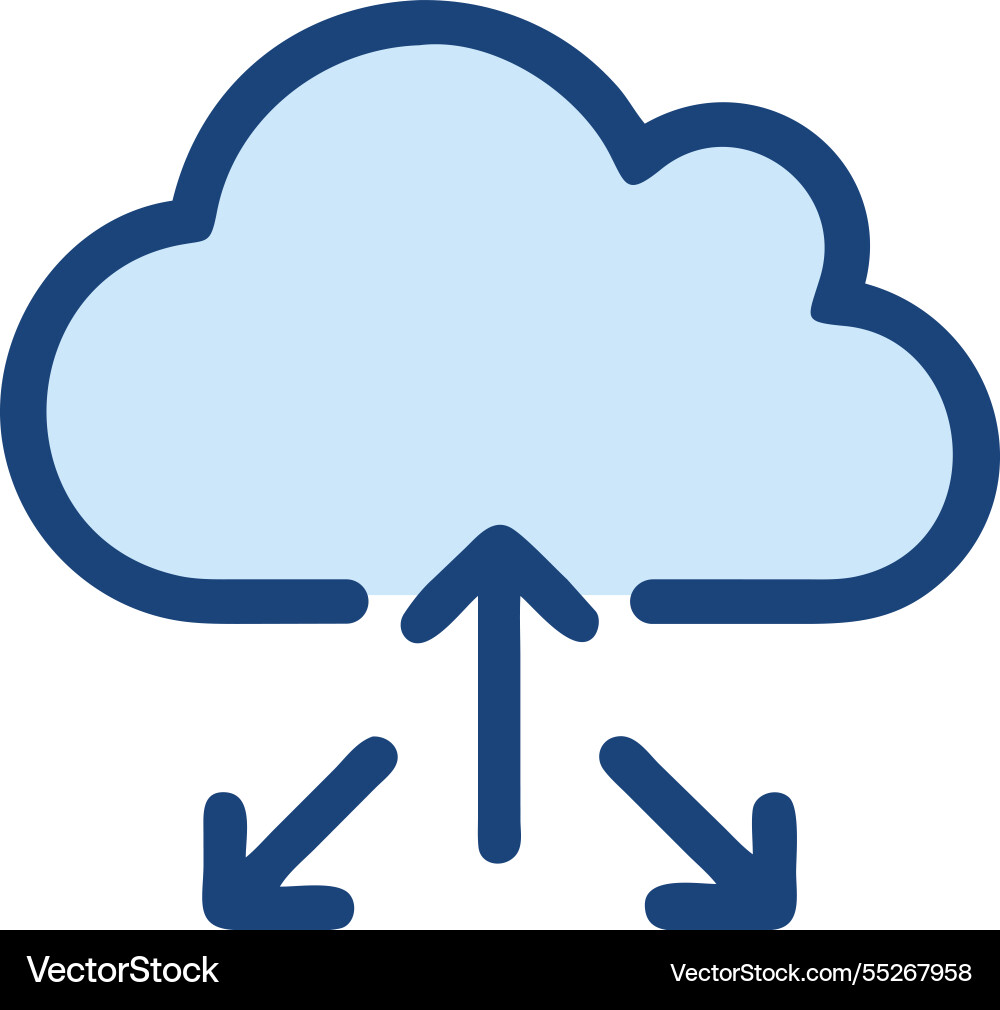 Cloud computing data transfer synchronization vector image