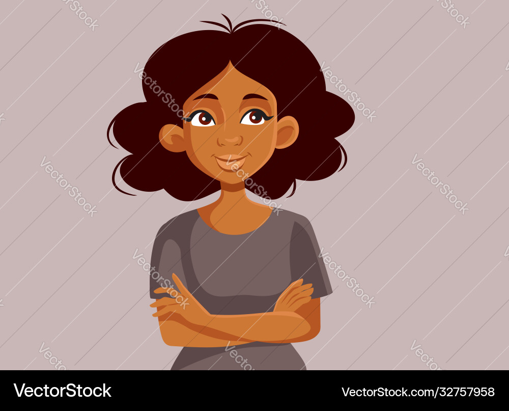 Confident African Woman Portrait Vektorbild