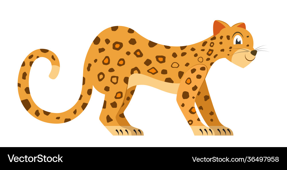 Cute leopard isolated on white background Vector Image