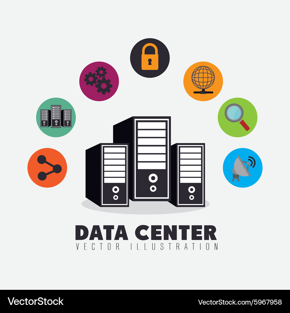 Data center and hosting Vector Image