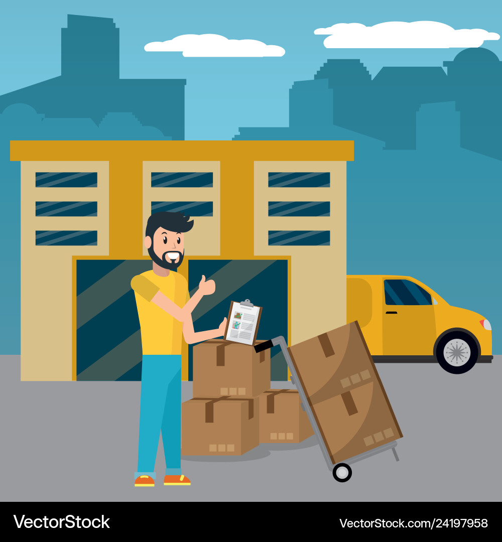 Delivery Service Cartoon Vector Image