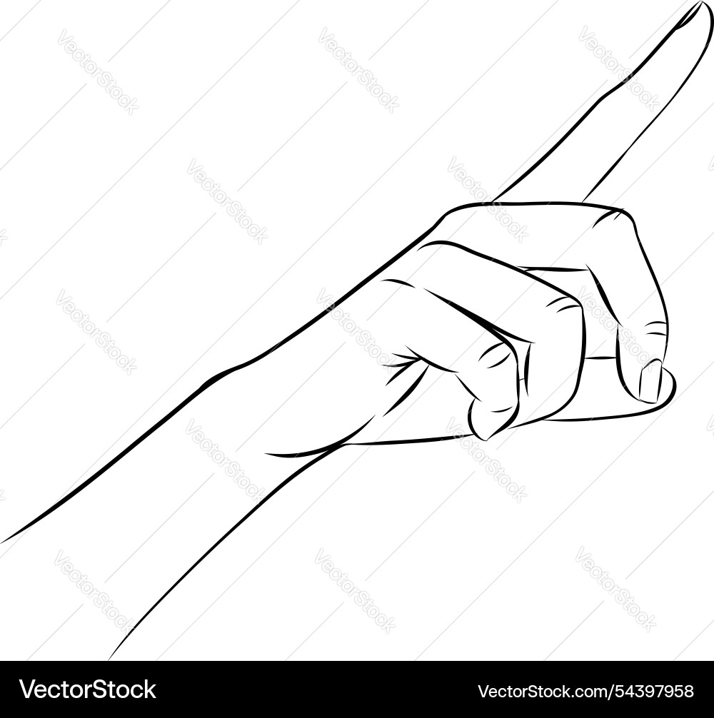 Hand pointing up with index finger point Hand pointing up with index finger point vector image