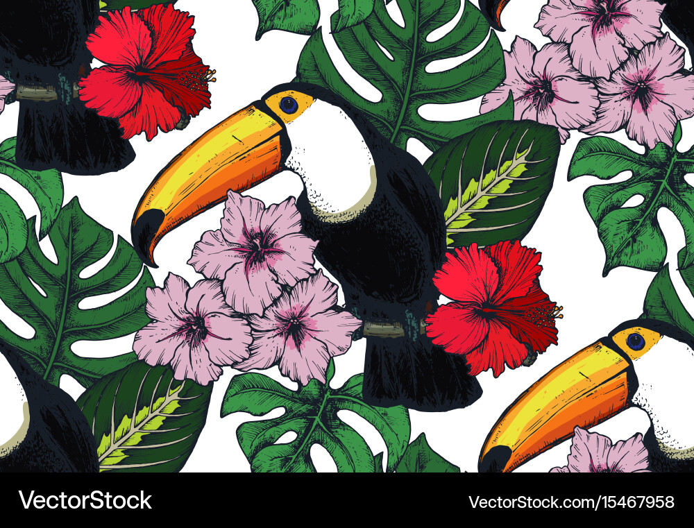 Seamless pattern with compositions of hand vector image