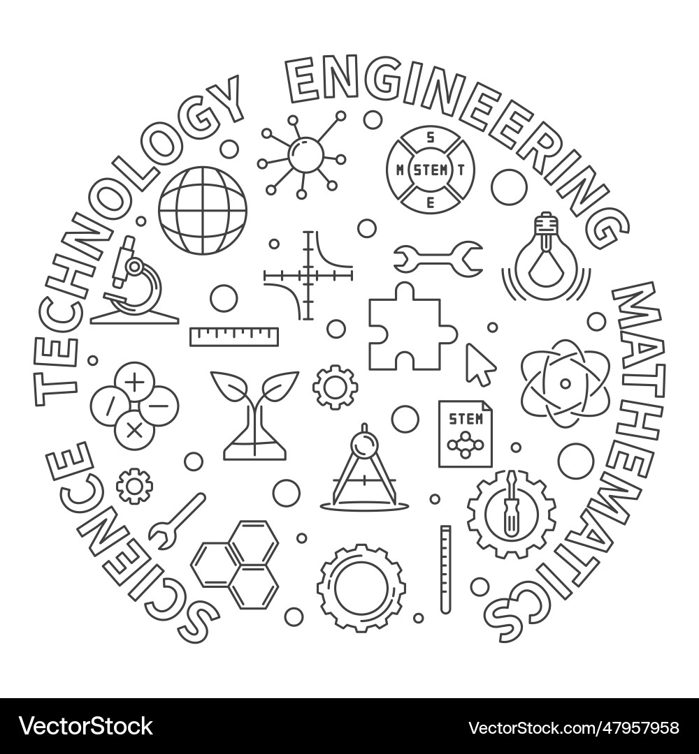 Wissenschaftstechnik Mathematik rund Wissenschaftstechnik Mathematik rund vektorbild