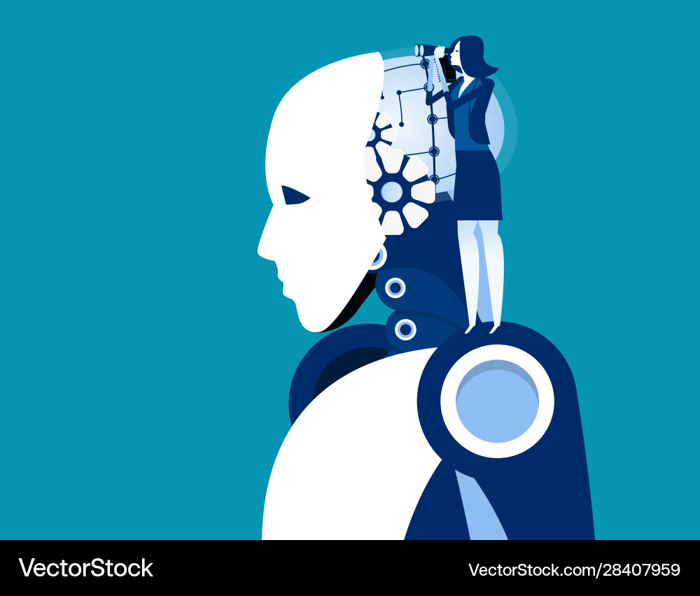 Businesswoman searching and analysis concept Businesswoman searching and analysis concept vector image