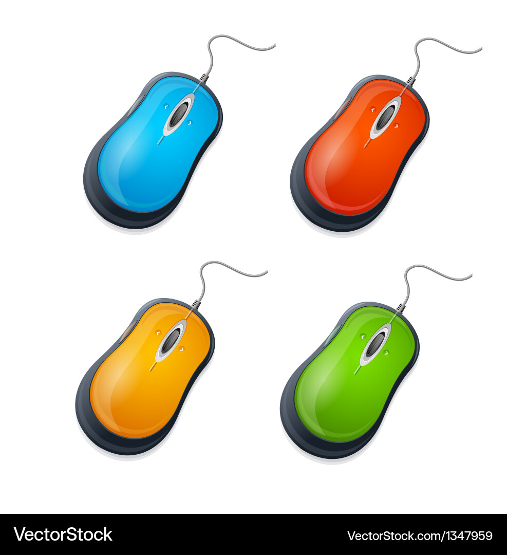 Computer Mouse Set on White Background vector image