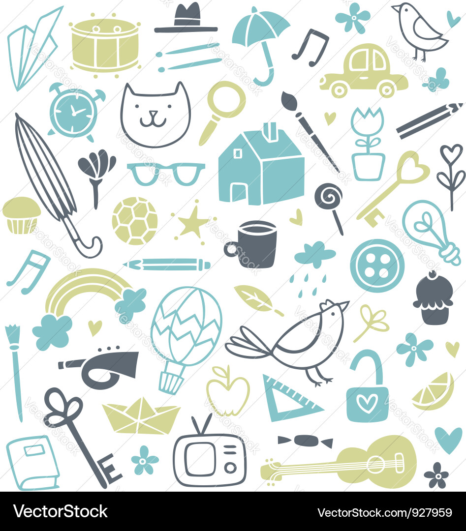 Cute Doodle Collection vector image