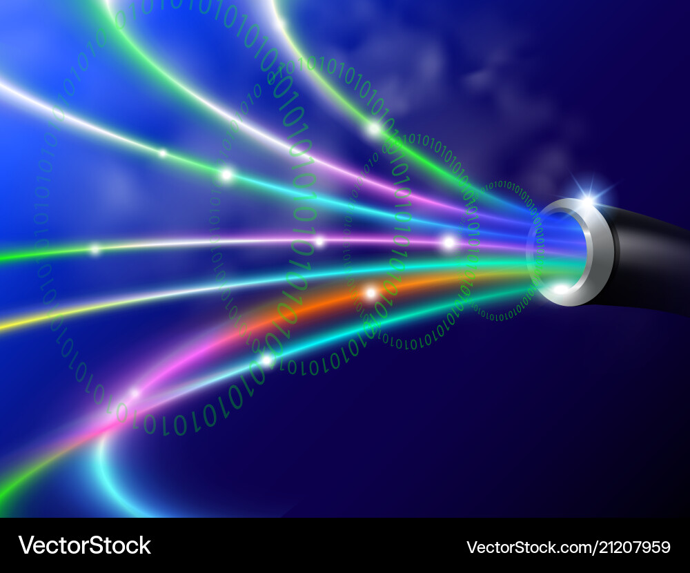 Fiber optic digital technology Fiber optic digital technology vector image