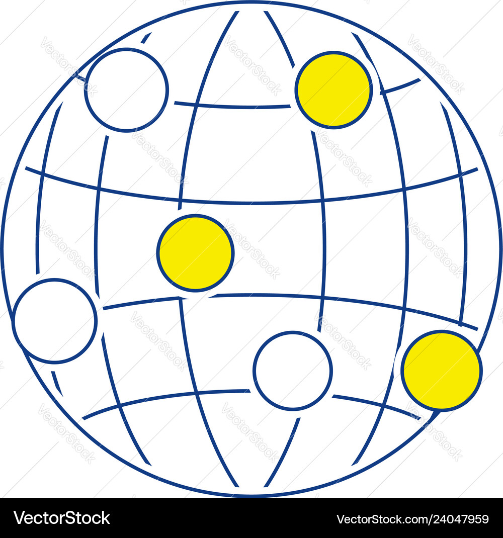 Globe connection point icon Globe connection point icon vector image