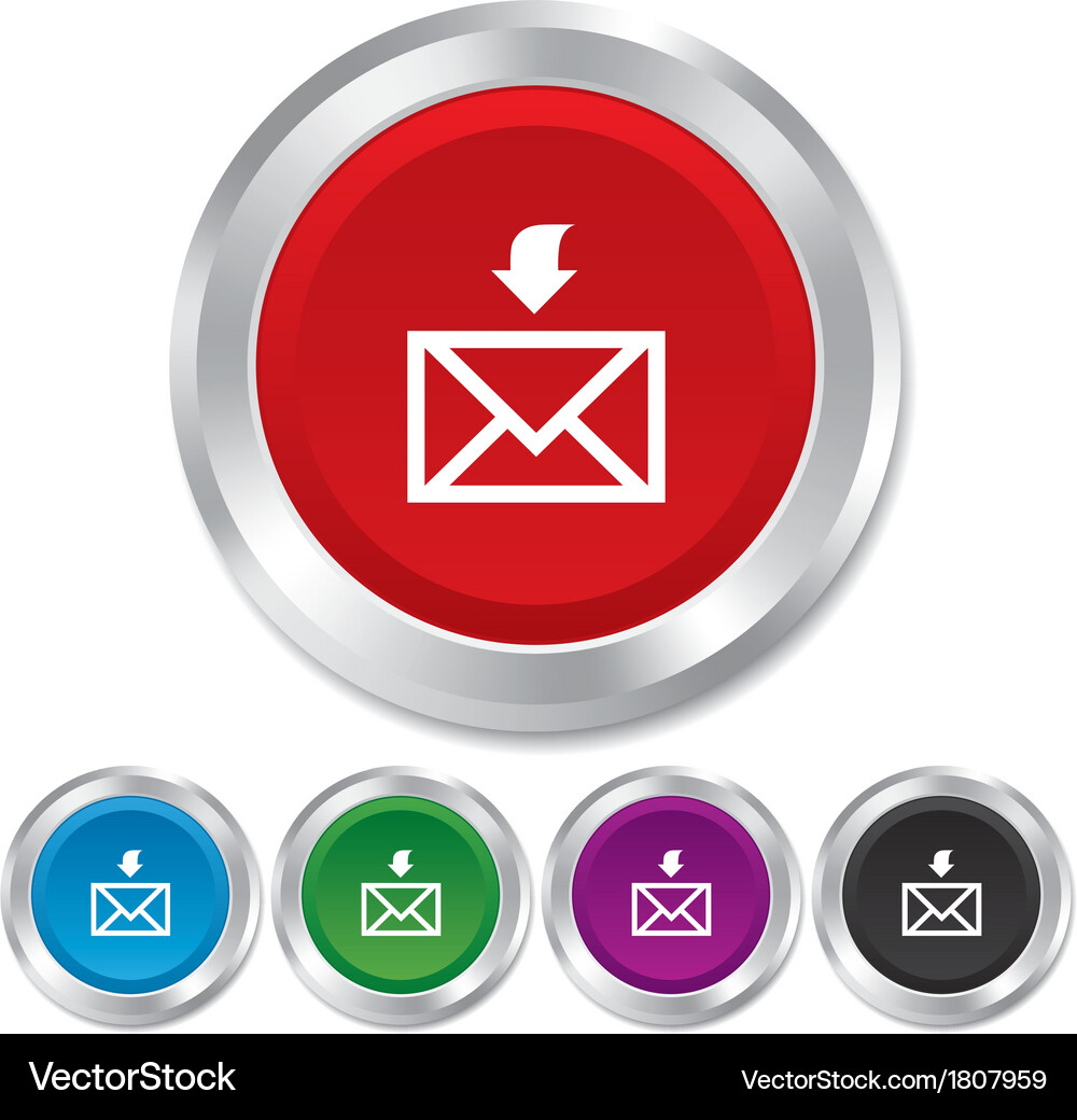 Mail receive icon envelope symbol get message Vector Image