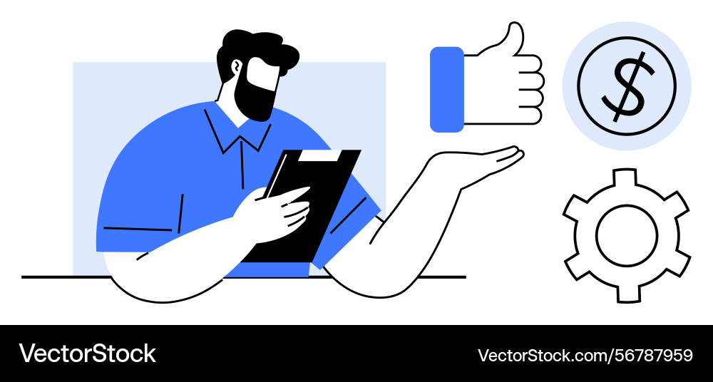 Professional reviewing performance metrics vector image