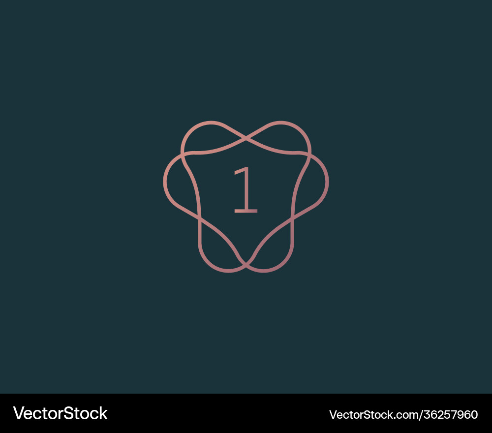 Abstract linear monogram number 1 logo icon design Abstract linear monogram number 1 logo icon design vector image