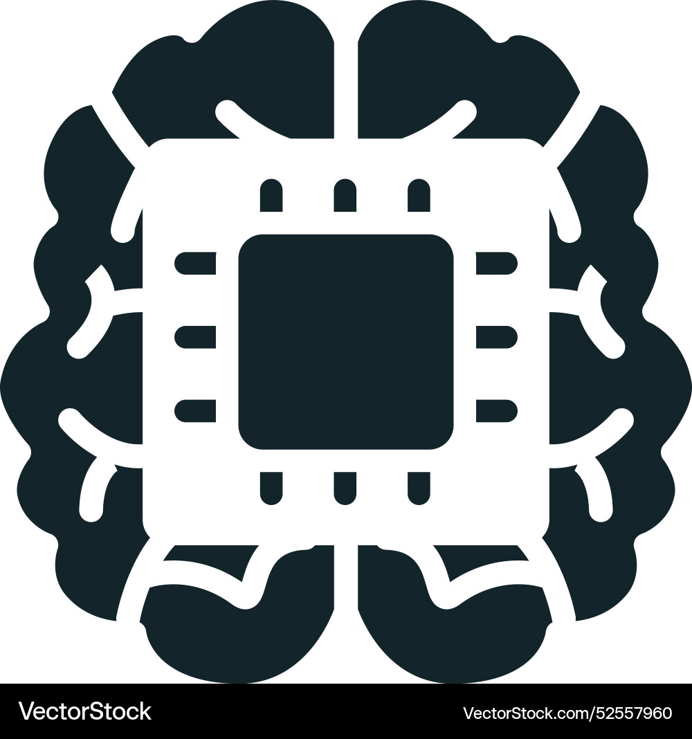Artificial intelligence concept showing microchip Artificial intelligence concept showing microchip vector image