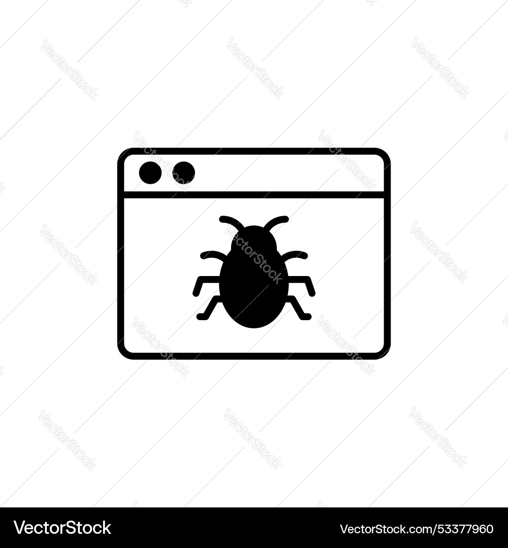 Bug icon set malware computer virus symbol vector image