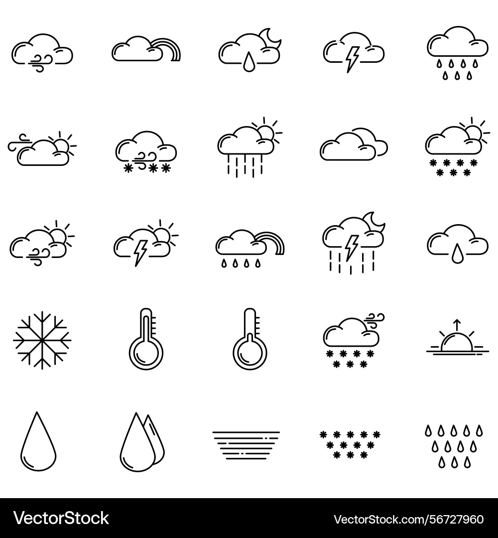 Clouds icons set of in different form Vector Image