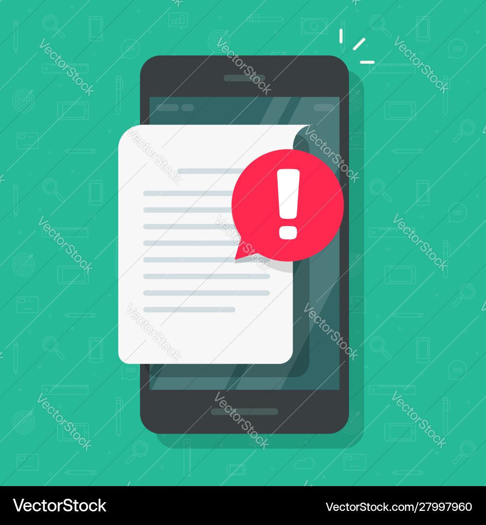 Document with alert or error notification bubble vector image