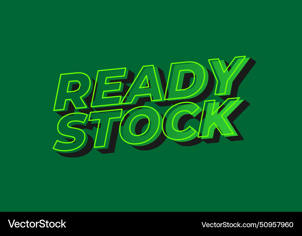 Ready stock text effect in 3d look with eye Vector Image