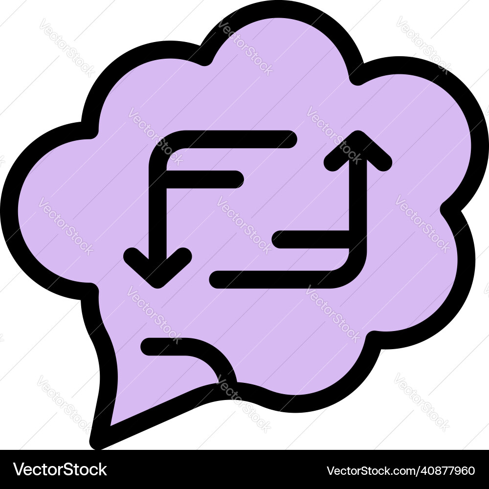 Repost button icon color outline Vector Image
