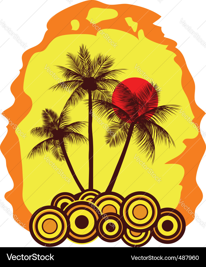 Tropical Palms Abstract Background Vector Image