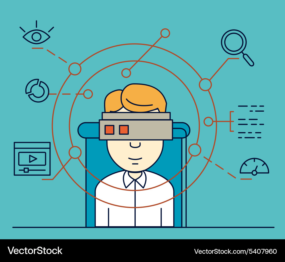 Virtual Reality Headset - User Experience Vector Image