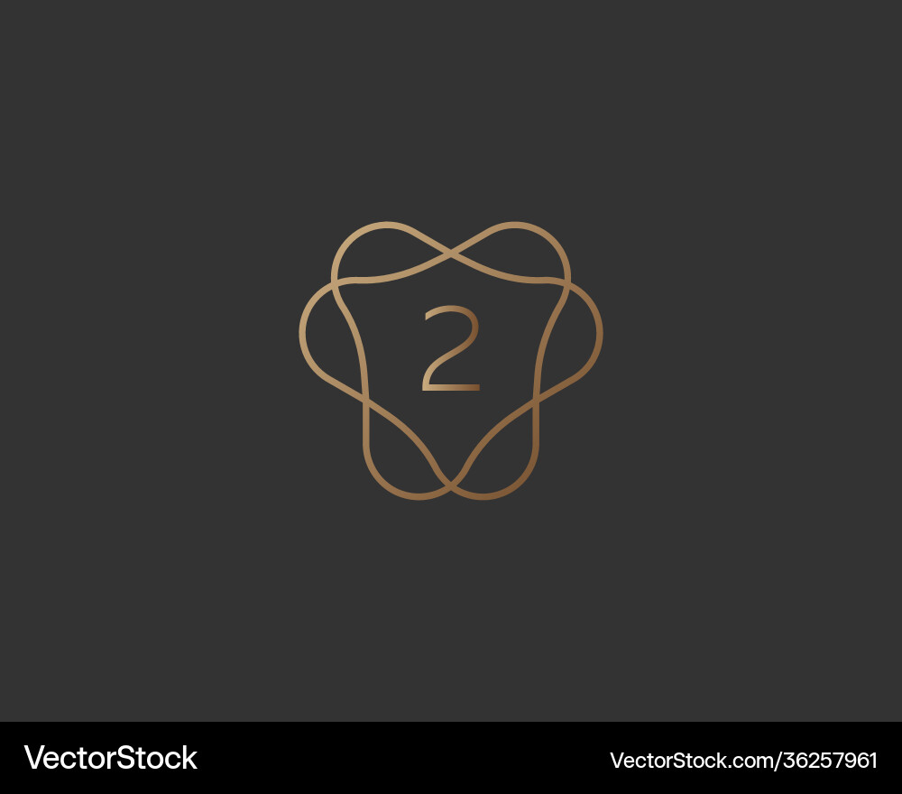 Abstract linear monogram number 2 logo icon design Abstract linear monogram number 2 logo icon design vector image