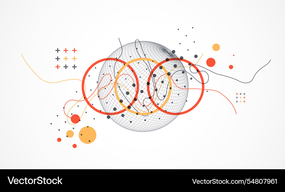 Abstrakter Kugelhintergrund mit Plexieffekt 3d Abstrakter Kugelhintergrund mit Plexieffekt 3d vektorbild