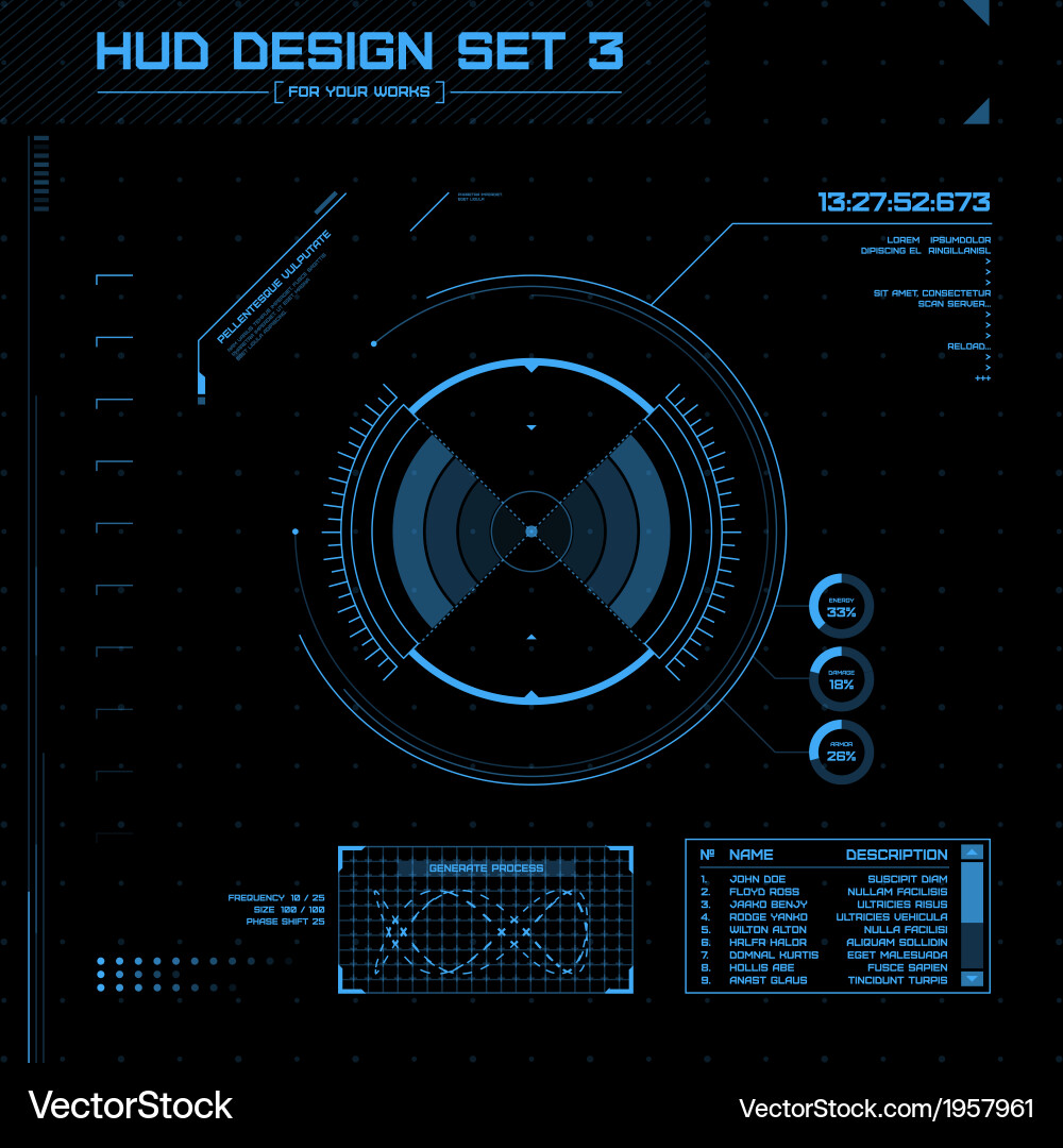 Futuristic HUD & GUI Interface Set vector image