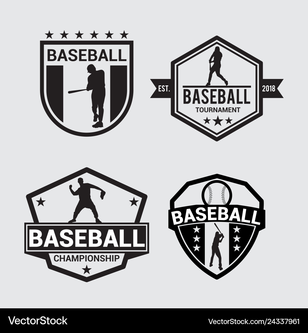 Logo badges baseball 2 vector image