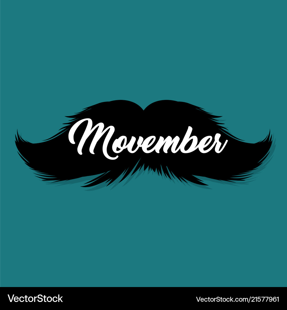 Movember Mustache Template – Royalty-Free Vector | VectorStock, image size:1000x1080