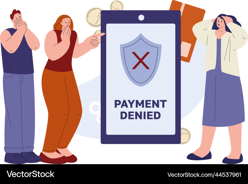 Online payment denied smartphone pay error bad Vector Image