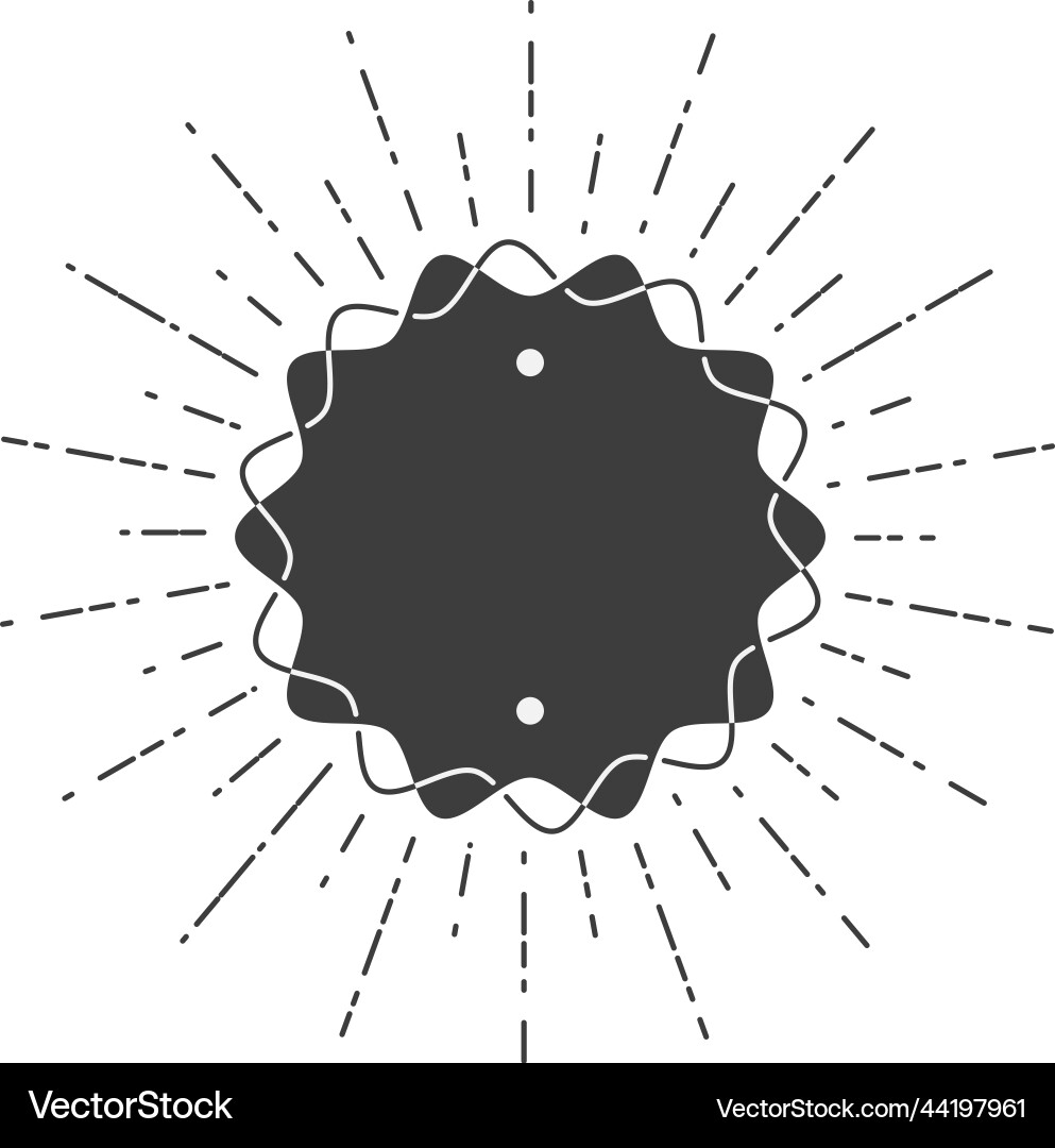 Round frame with shining rays retro blank label vector image