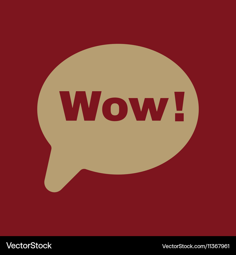 Speech bubble with the word wow icon internet Vector Image